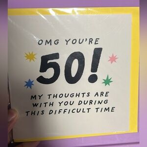 Humorous 50th Birthday Card with Colorful Stars